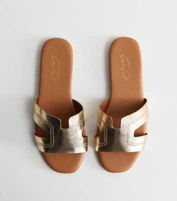 Gold Leather-Look Sliders