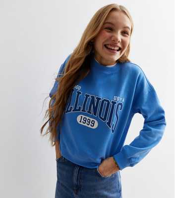 Girls Bright Blue Illinois Logo Sweatshirt