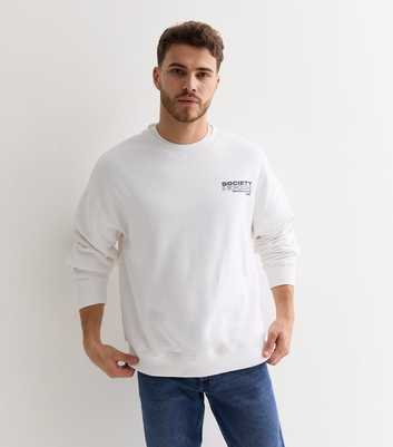 Off White Society Logo Oversized Sweatshirt