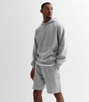 Grey Marl Relaxed Fit Jersey Cargo Shorts