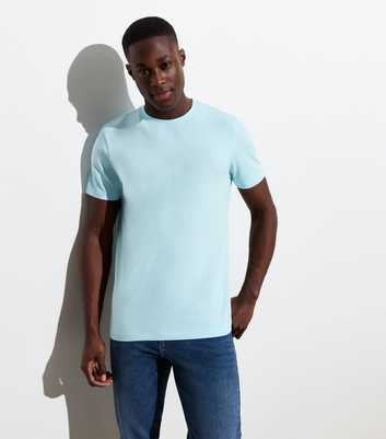 Bright Blue Cotton Crew Neck T-Shirt