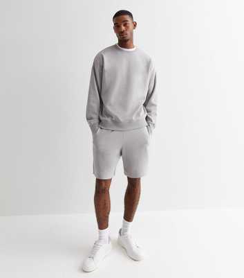 Pale Grey Drawstring Jersey Shorts