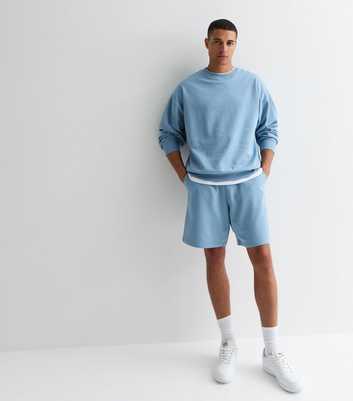 Light Blue Drawstring Jersey Shorts