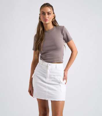 Urban Bliss Off White Cargo Mini Skirt