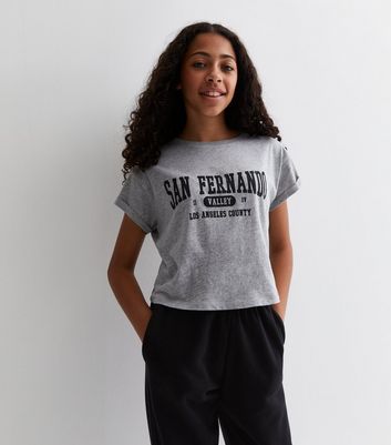 Girls Grey Cotton San Fernando Logo T Shirt New Look