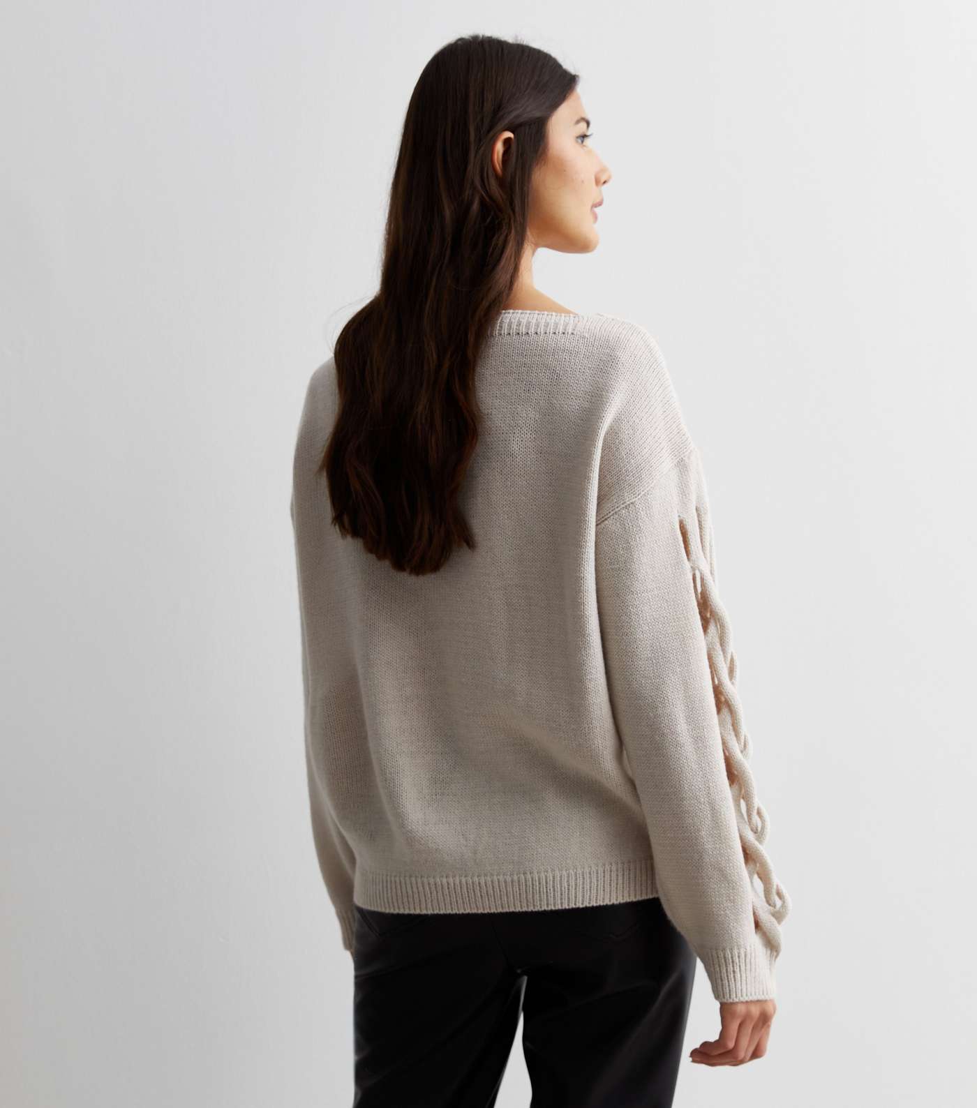 Cameo Rose Stone Cable Sleeve Jumper Image 4