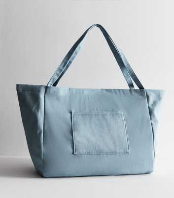 Blue Denim Slouch Tote Bag 