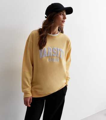 Pale Yellow Varsity Logo Sweatshirt
