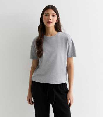 Grey Marl Boxy Cotton T-Shirt 