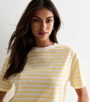 Yellow Stripe Boxy Cotton T-Shirt