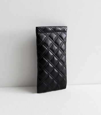 Black Quilted Sunglasses Case
