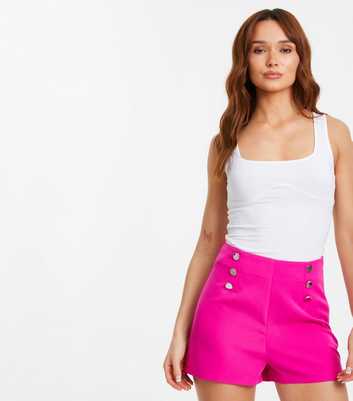 QUIZ Bright Pink High Waist Shorts