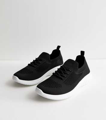 Black Knit Chunky Trainers