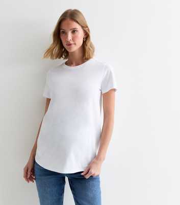 Maternity White Cotton T-shirt