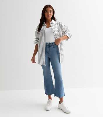 Petite Blue Melody Flared Crop Jeans