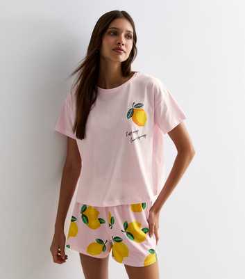 Pink Lemon Print Short Pyjama Set