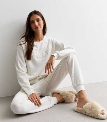 Off White Wifey Logo Jogger Pyjama Set