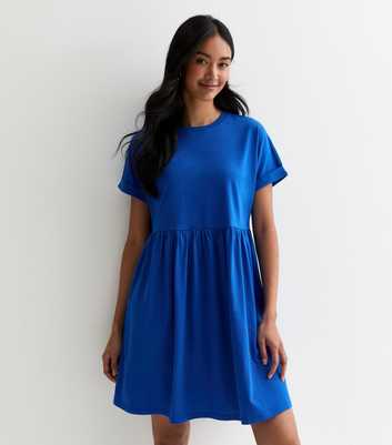 Blue Mini Smock Cotton Dress