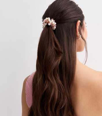 Pink Bead and Faux Pearl Hairband 