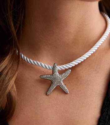 Silver Starfish Rope Necklace