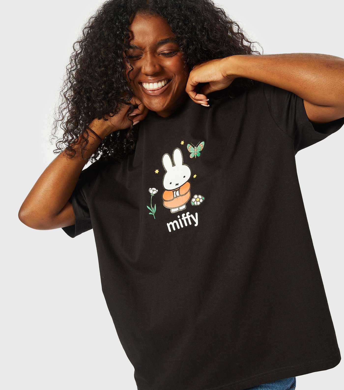 Skinnydip Black Miffy Oversized T-Shirt  Image 3