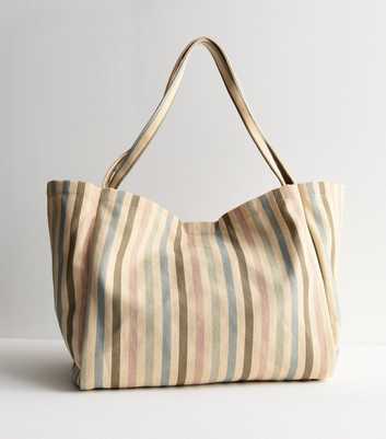 Multicoloured Stripe Slouch Tote Bag