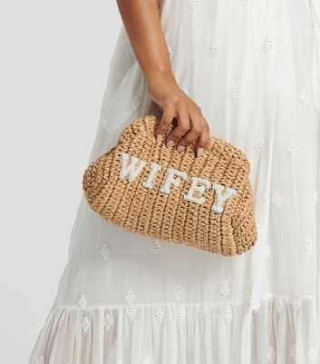 South Beach Tan Raffia Wifey Clutch Bag