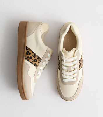 Off White Leopard Print Trim Chunky Trainers