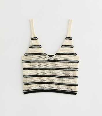 Black Crochet-Knit Vest Top 