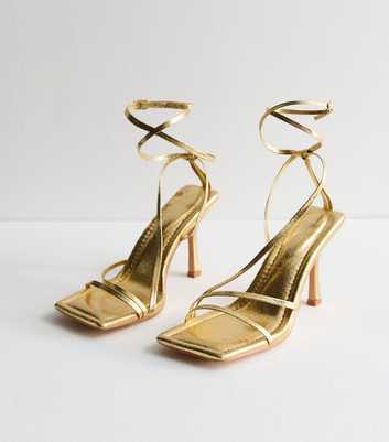Public Desire Gold Strappy Heel Sandals