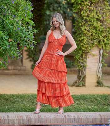 Finding Friday Orange Tiered Maxi Dress