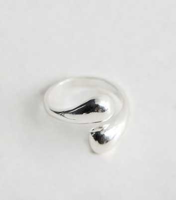 Silver Teardrop Wrap Ring
