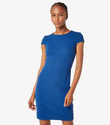 Apricot Blue Textured Bodycon Mini Dress