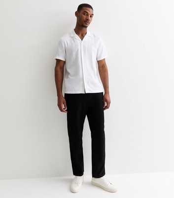 Only & Sons Black Cotton-Linen Blend Trousers