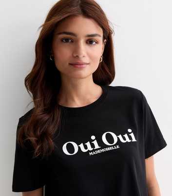 Black Cotton Oui Oui Logo T-Shirt