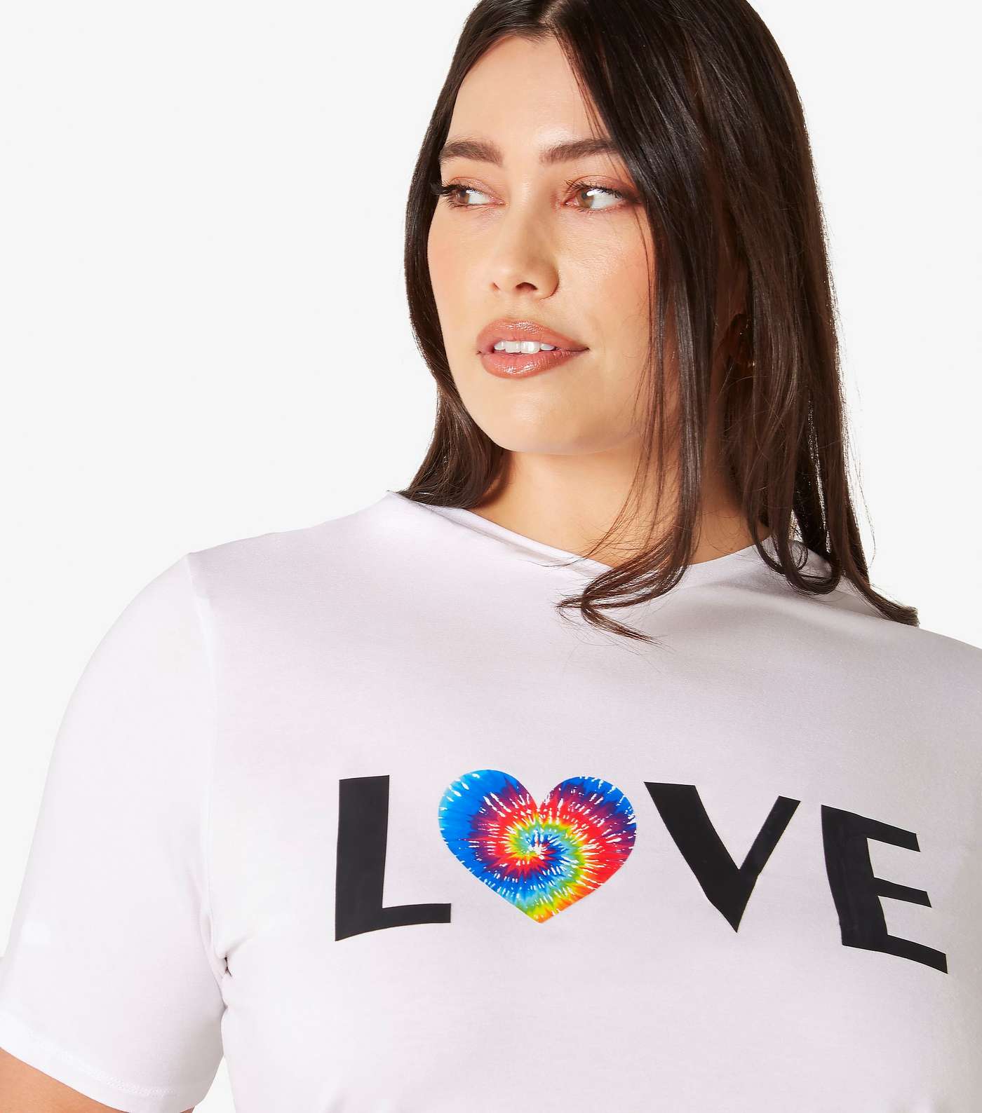 Apricot Curves White Love Logo V Neck T-Shirt Image 4