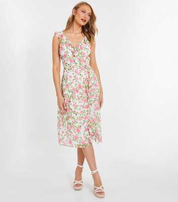 QUIZ Floral Wrap Midi Dress 