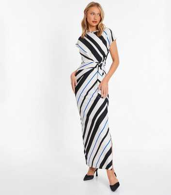 QUIZ White Stripe Maxi Dress