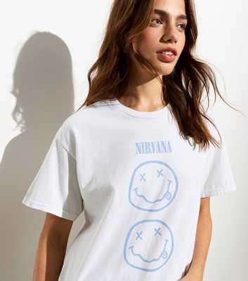Off White Nirvana Logo Oversized Cotton T-Shirt