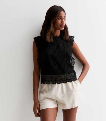 ONLY Black Lace Layered Sleeveless Top 