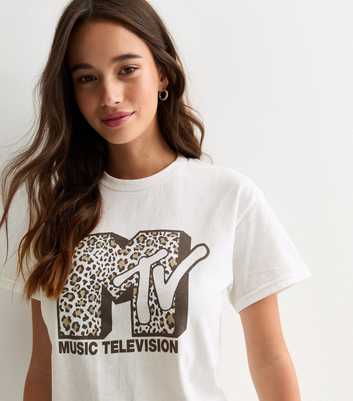 Off White MTV Leopard-Print Oversized T-Shirt 