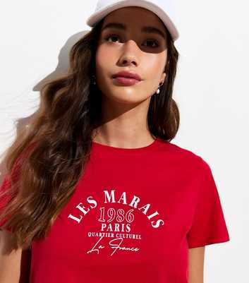 Red Les Marais Print Cotton T-Shirt