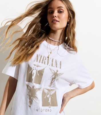 White Nirvana Graphic-Print Cotton T-Shirt 