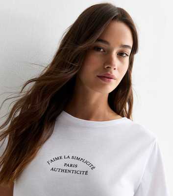 White Paris Collegiate Cotton T-Shirt