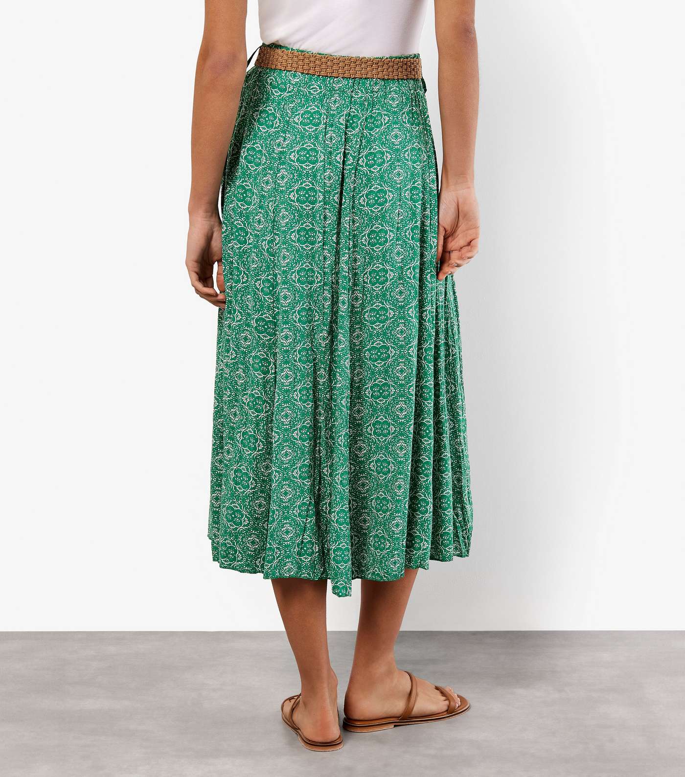 Apricot Green Mosaic Midi Skirt  Image 3