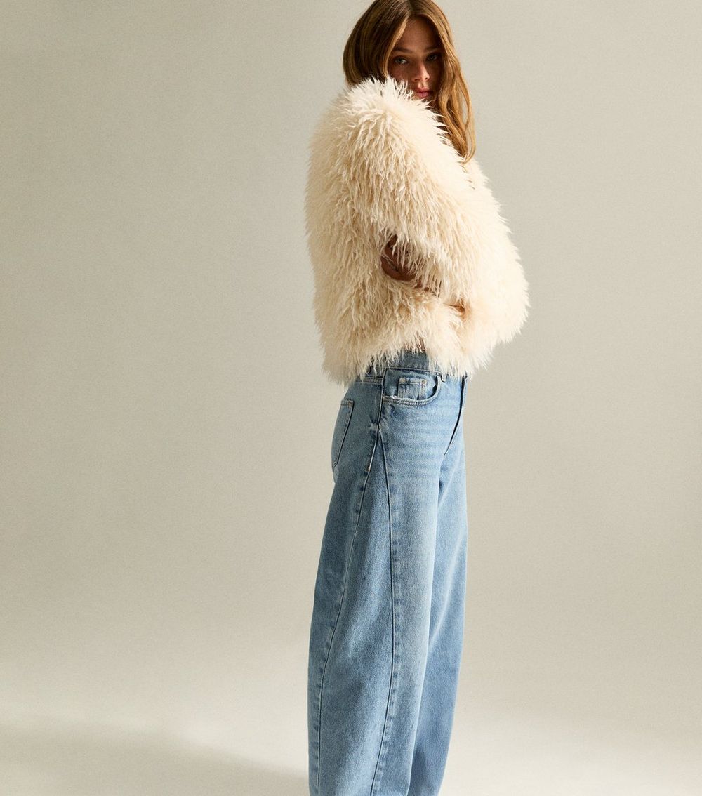 Blue Washed Barrel Leg Jeans