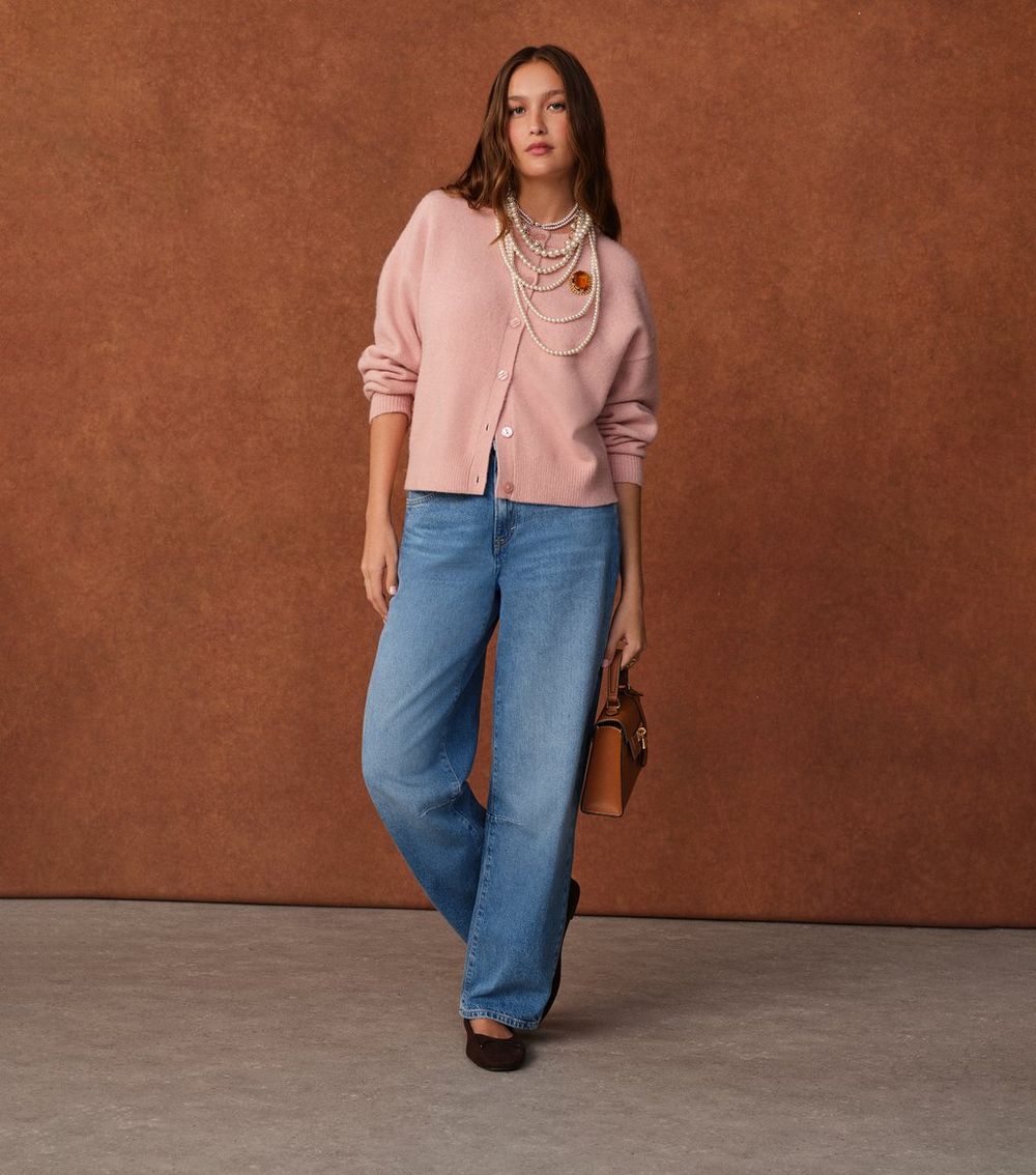 Blue Long Barrel Leg Jeans