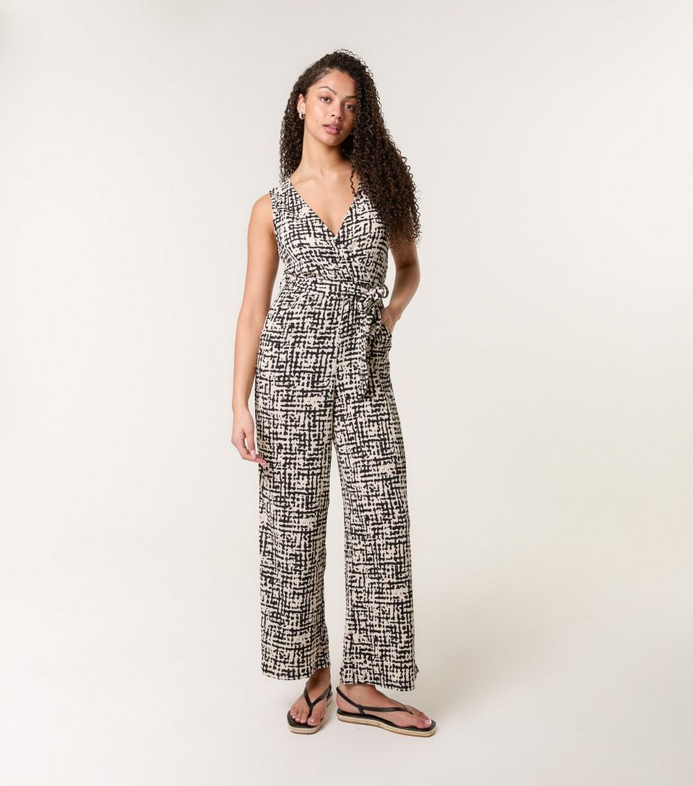 Blue Vanilla Multicoloured Abstract Print Wrap Jumpsuit