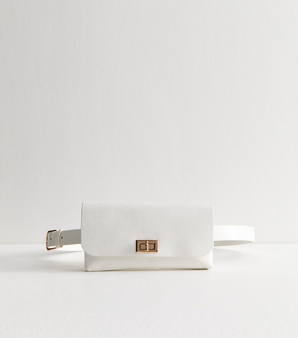 White Faux Leather Belt Phone Bag