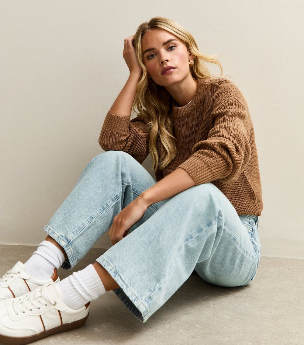 Petite Light Blue Adalae High Waist Wide Leg Jeans